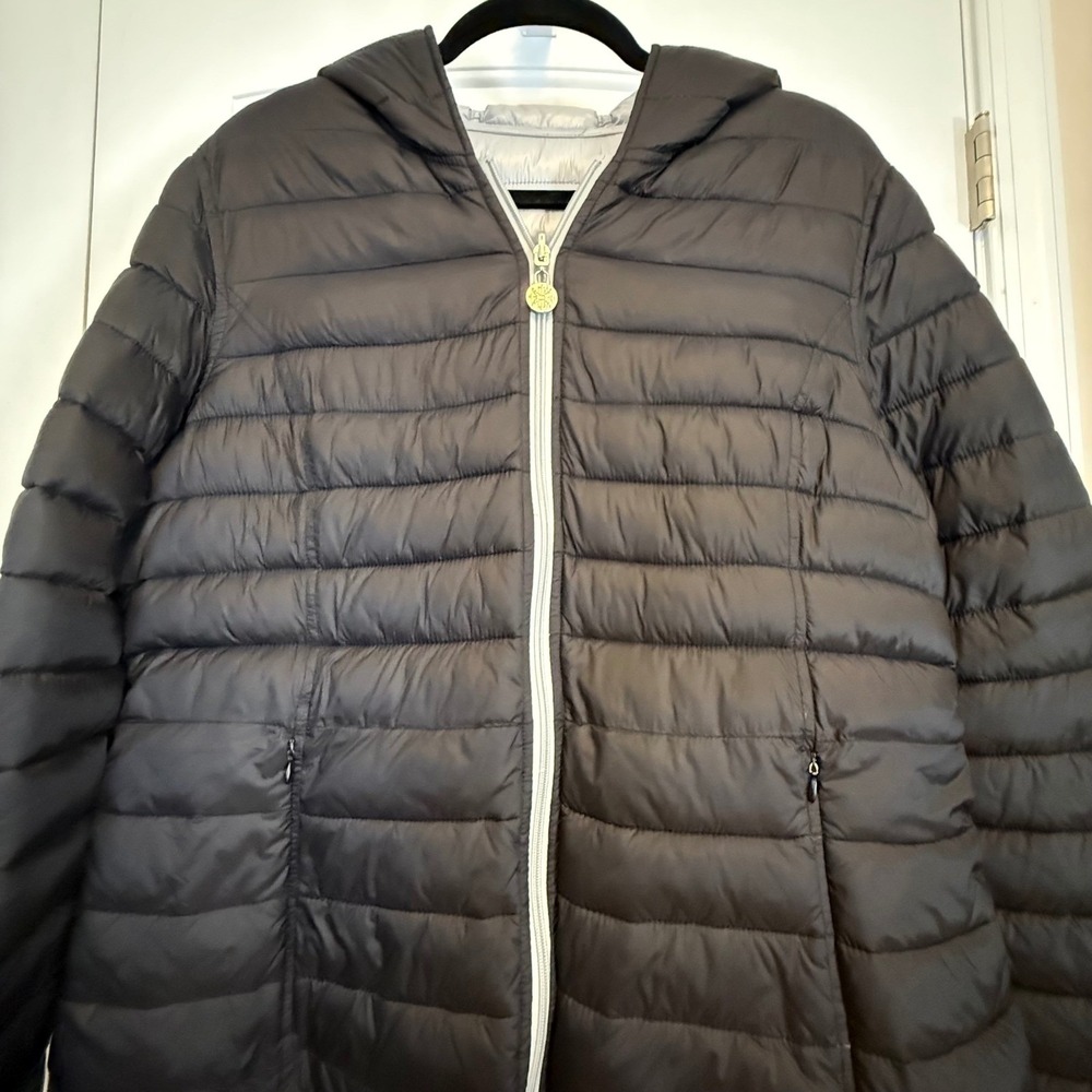 Nautica Reversible Womens XL Lightweight Hooded Puffer Jacket Quilted Full Zip - Picture 14 of 14